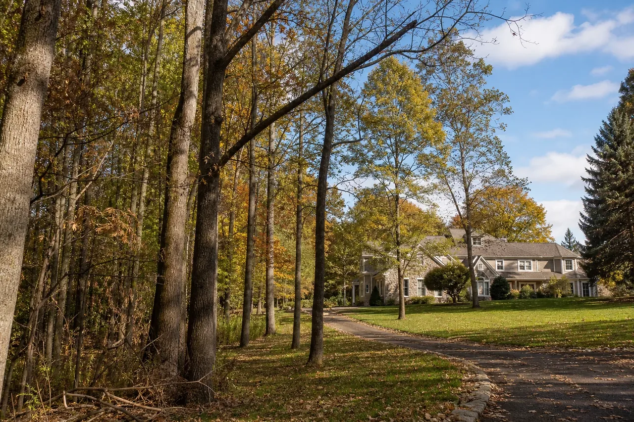 Wooded-edge residential tree setting near Orefield Pennsylvania