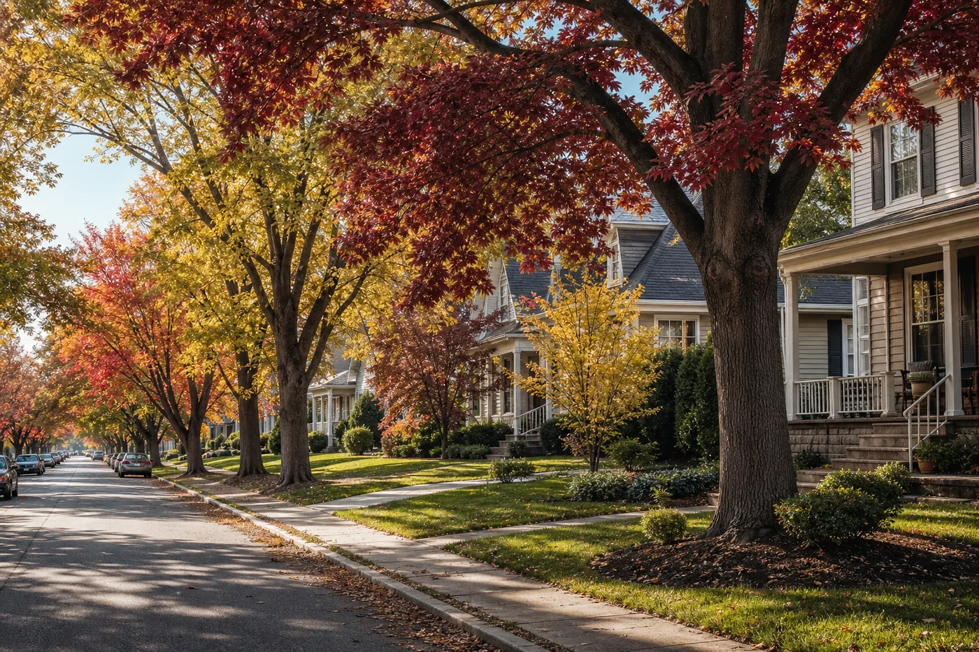 Mature tree-lined neighborhood near Allentown, PA